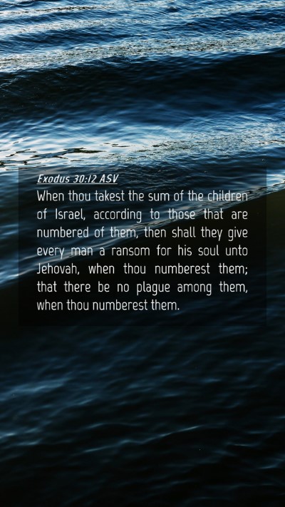 Picture 04 - Exodus 30:12 ASV Mobile Phone Wallpaper - When thou takest the sum of the children of - Mobile Bible Verse Wallpaper