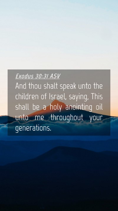 Picture 04 - Exodus 30:31 ASV Mobile Phone Wallpaper - And thou shalt speak unto the children of Israel, - Mobile Bible Verse Wallpaper