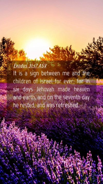 Picture 04 - Exodus 31:17 ASV Mobile Phone Wallpaper - It is a sign between me and the children of - Mobile Bible Verse Wallpaper