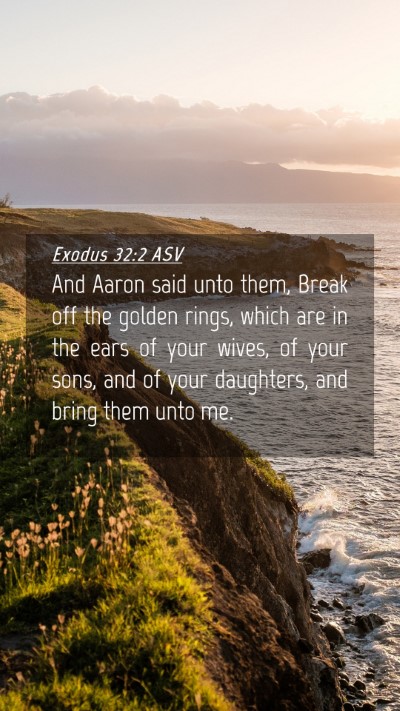 Picture 04 - Exodus 32:2 ASV Mobile Phone Wallpaper - And Aaron said unto them, Break off the golden - Mobile Bible Verse Wallpaper