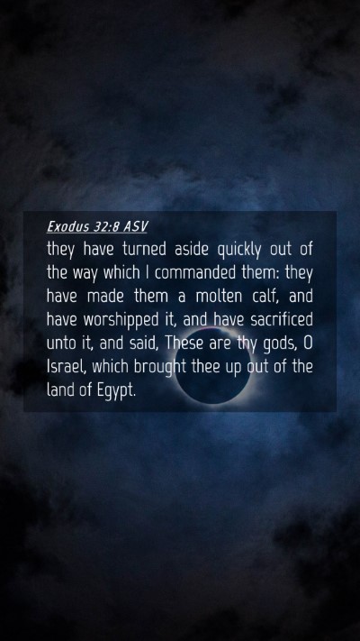 Picture 04 - Exodus 32:8 ASV Mobile Phone Wallpaper - they have turned aside quickly out of the way - Mobile Bible Verse Wallpaper