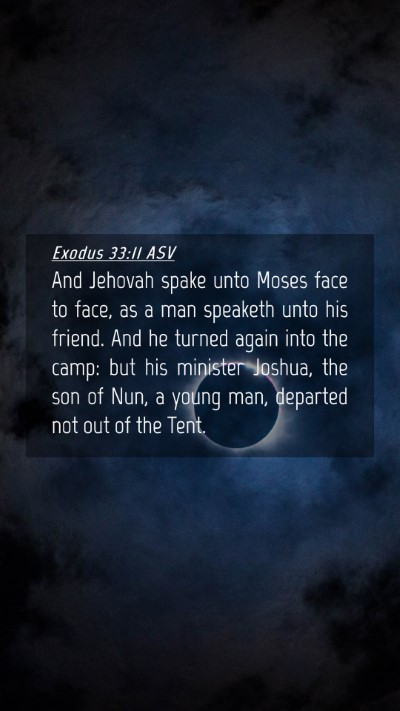 Picture 04 - Exodus 33:11 ASV Mobile Phone Wallpaper - And Jehovah spake unto Moses face to face, as a - Mobile Bible Verse Wallpaper