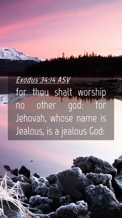 Picture 04 - Exodus 34:14 ASV Mobile Phone Wallpaper - for thou shalt worship no other god: for Jehovah, - Mobile Bible Verse Wallpaper