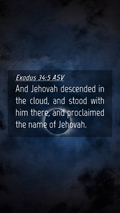 Picture 04 - Exodus 34:5 ASV Mobile Phone Wallpaper - And Jehovah descended in the cloud, and stood - Mobile Bible Verse Wallpaper