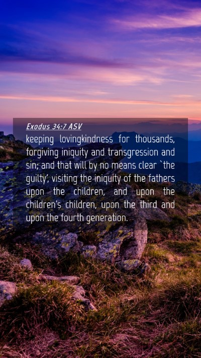 Picture 04 - Exodus 34:7 ASV Mobile Phone Wallpaper - keeping lovingkindness for thousands, forgiving - Mobile Bible Verse Wallpaper