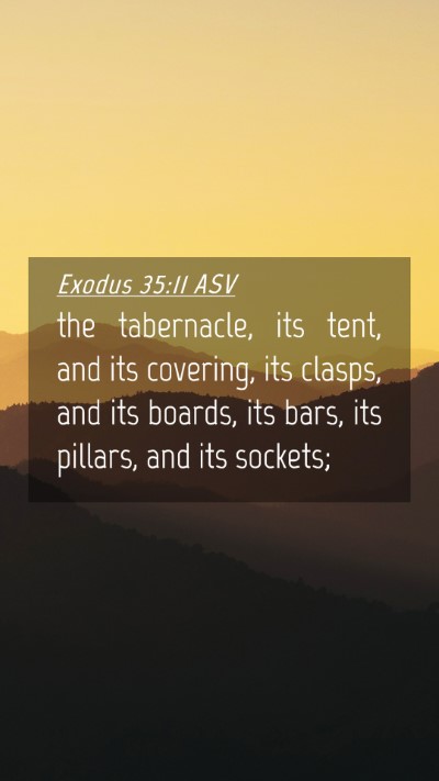 Picture 04 - Exodus 35:11 ASV Mobile Phone Wallpaper - the tabernacle, its tent, and its covering, its - Mobile Bible Verse Wallpaper