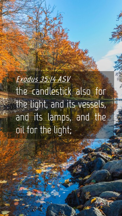 Picture 04 - Exodus 35:14 ASV Mobile Phone Wallpaper - the candlestick also for the light, and its - Mobile Bible Verse Wallpaper