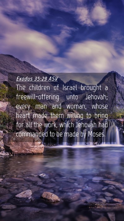 Picture 04 - Exodus 35:29 ASV Mobile Phone Wallpaper - The children of Israel brought a - Mobile Bible Verse Wallpaper