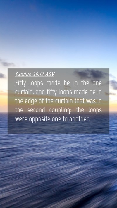 Picture 04 - Exodus 36:12 ASV Mobile Phone Wallpaper - Fifty loops made he in the one curtain, and fifty - Mobile Bible Verse Wallpaper