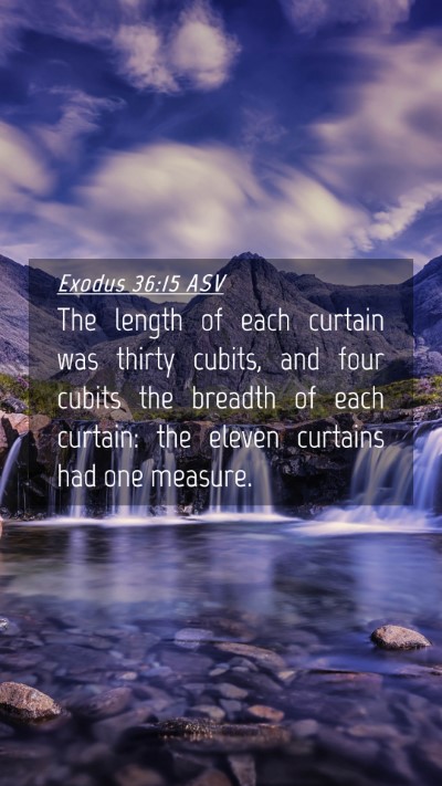 Picture 04 - Exodus 36:15 ASV Mobile Phone Wallpaper - The length of each curtain was thirty cubits, and - Mobile Bible Verse Wallpaper