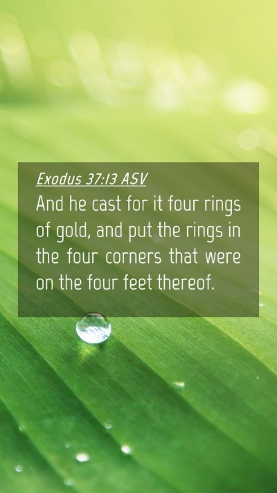 Picture 04 - Exodus 37:13 ASV Mobile Phone Wallpaper - And he cast for it four rings of gold, and put - Mobile Bible Verse Wallpaper