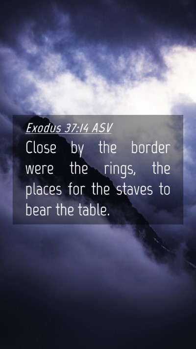 Picture 04 - Exodus 37:14 ASV Mobile Phone Wallpaper - Close by the border were the rings, the places - Mobile Bible Verse Wallpaper
