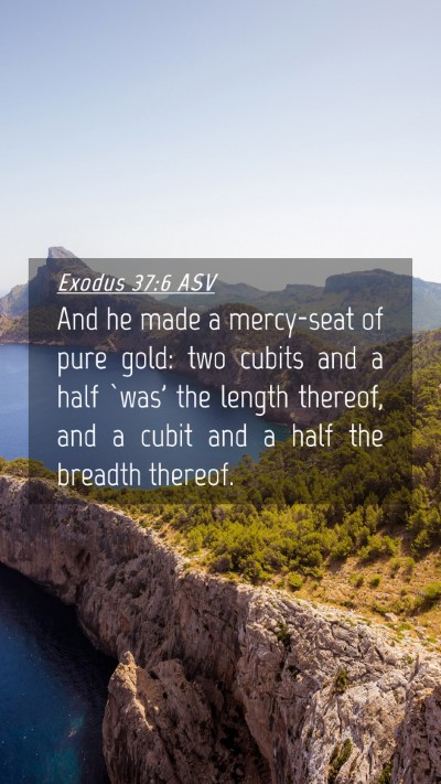 Picture 04 - Exodus 37:6 ASV Mobile Phone Wallpaper - And he made a mercy-seat of pure gold: two cubits - Mobile Bible Verse Wallpaper