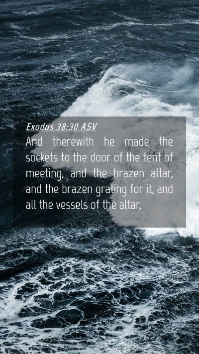 Picture 04 - Exodus 38:30 ASV Mobile Phone Wallpaper - And therewith he made the sockets to the door of - Mobile Bible Verse Wallpaper