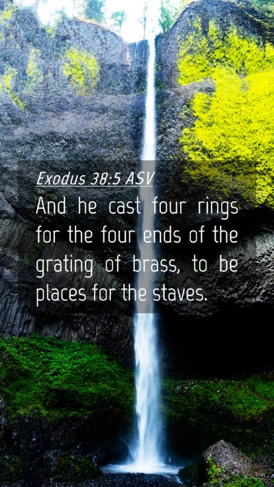 Picture 04 - Exodus 38:5 ASV Mobile Phone Wallpaper - And he cast four rings for the four ends of the - Mobile Bible Verse Wallpaper