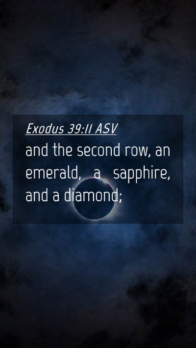 Picture 04 - Exodus 39:11 ASV Mobile Phone Wallpaper - and the second row, an emerald, a sapphire, and a - Mobile Bible Verse Wallpaper