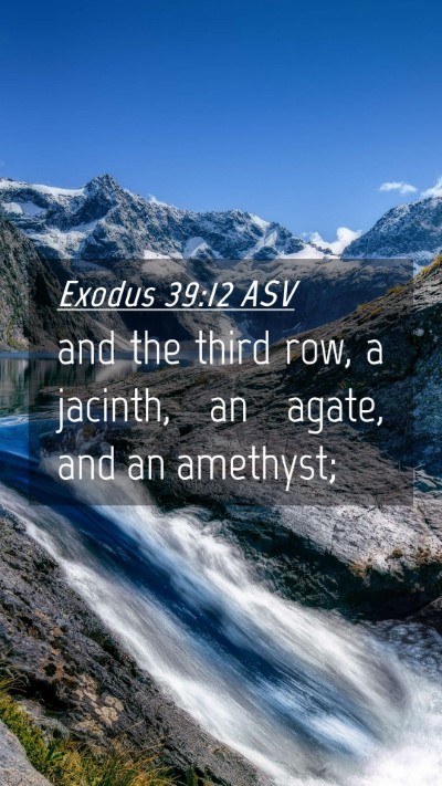 Picture 04 - Exodus 39:12 ASV Mobile Phone Wallpaper - and the third row, a jacinth, an agate, and an - Mobile Bible Verse Wallpaper