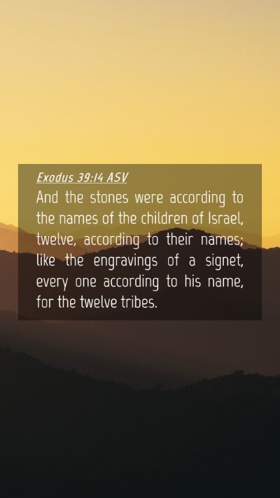 Picture 04 - Exodus 39:14 ASV Mobile Phone Wallpaper - And the stones were according to the names of the - Mobile Bible Verse Wallpaper