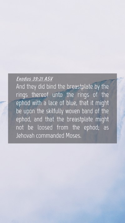 Picture 04 - Exodus 39:21 ASV Mobile Phone Wallpaper - And they did bind the breastplate by the rings - Mobile Bible Verse Wallpaper