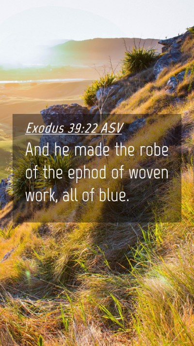 Picture 04 - Exodus 39:22 ASV Mobile Phone Wallpaper - And he made the robe of the ephod of woven work, - Mobile Bible Verse Wallpaper