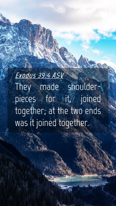 Picture 04 - Exodus 39:4 ASV Mobile Phone Wallpaper - They made shoulder-pieces for it, joined - Mobile Bible Verse Wallpaper