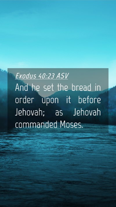 Picture 04 - Exodus 40:23 ASV Mobile Phone Wallpaper - And he set the bread in order upon it before - Mobile Bible Verse Wallpaper