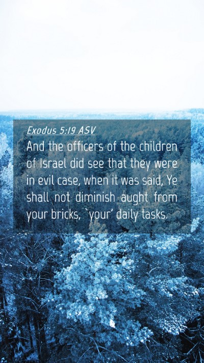 Picture 04 - Exodus 5:19 ASV Mobile Phone Wallpaper - And the officers of the children of Israel did - Mobile Bible Verse Wallpaper