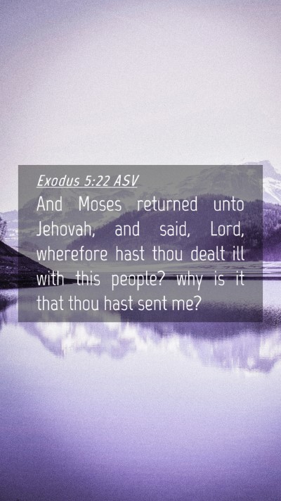 Picture 04 - Exodus 5:22 ASV Mobile Phone Wallpaper - And Moses returned unto Jehovah, and said, Lord, - Mobile Bible Verse Wallpaper