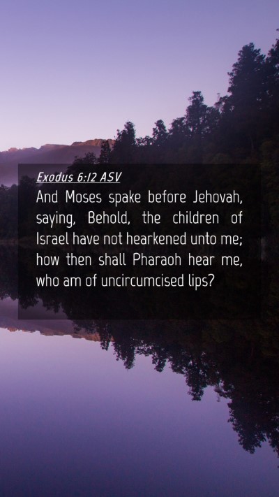 Picture 04 - Exodus 6:12 ASV Mobile Phone Wallpaper - And Moses spake before Jehovah, saying, Behold, - Mobile Bible Verse Wallpaper