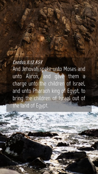 Picture 04 - Exodus 6:13 ASV Mobile Phone Wallpaper - And Jehovah spake unto Moses and unto Aaron, and - Mobile Bible Verse Wallpaper