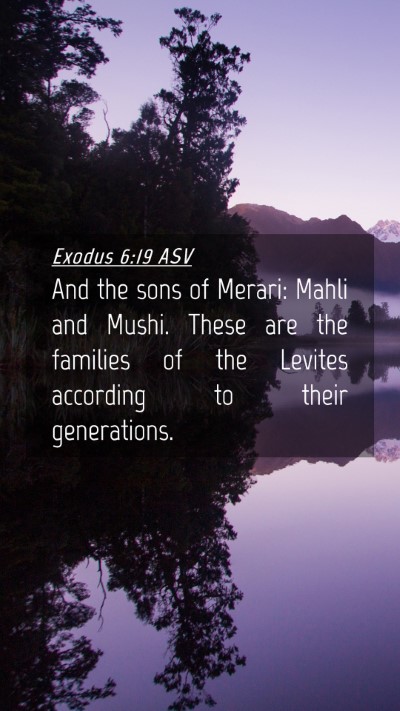 Picture 04 - Exodus 6:19 ASV Mobile Phone Wallpaper - And the sons of Merari: Mahli and Mushi. These - Mobile Bible Verse Wallpaper