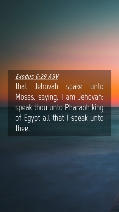 Picture 04 - Exodus 6:29 ASV Mobile Phone Wallpaper - that Jehovah spake unto Moses, saying, I am - Mobile Bible Verse Wallpaper