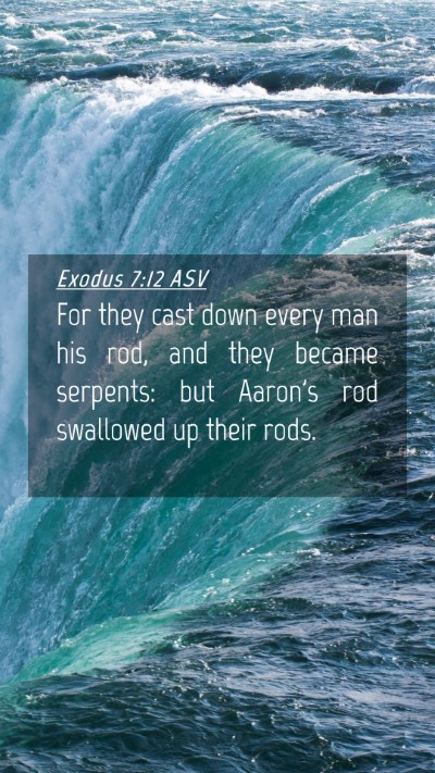 Picture 04 - Exodus 7:12 ASV Mobile Phone Wallpaper - For they cast down every man his rod, and they - Mobile Bible Verse Wallpaper