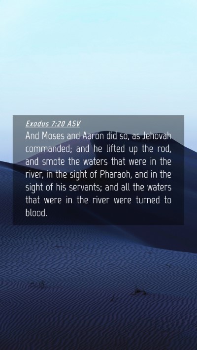 Picture 04 - Exodus 7:20 ASV Mobile Phone Wallpaper - And Moses and Aaron did so, as Jehovah commanded; - Mobile Bible Verse Wallpaper