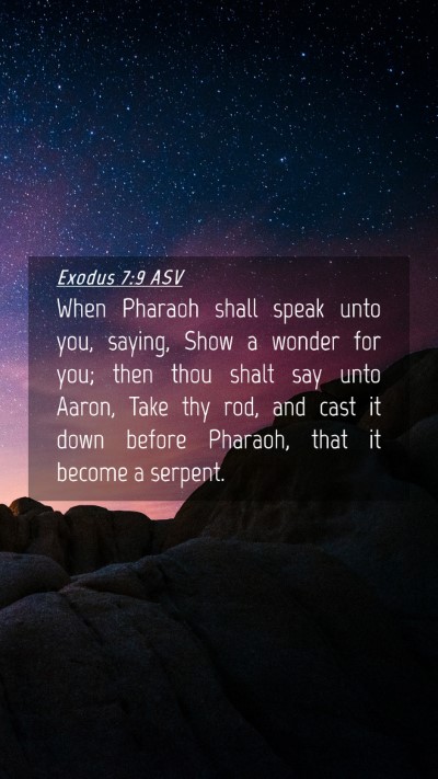 Picture 04 - Exodus 7:9 ASV Mobile Phone Wallpaper - When Pharaoh shall speak unto you, saying, Show a - Mobile Bible Verse Wallpaper