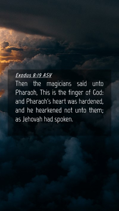 Picture 04 - Exodus 8:19 ASV Mobile Phone Wallpaper - Then the magicians said unto Pharaoh, This is the - Mobile Bible Verse Wallpaper