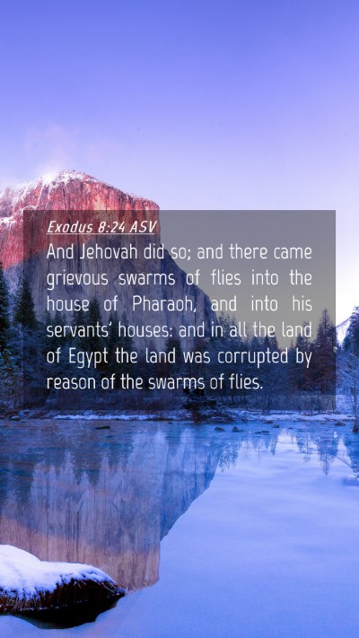 Picture 04 - Exodus 8:24 ASV Mobile Phone Wallpaper - And Jehovah did so; and there came grievous - Mobile Bible Verse Wallpaper