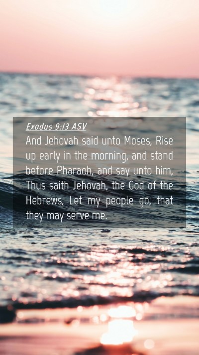 Picture 04 - Exodus 9:13 ASV Mobile Phone Wallpaper - And Jehovah said unto Moses, Rise up early in the - Mobile Bible Verse Wallpaper