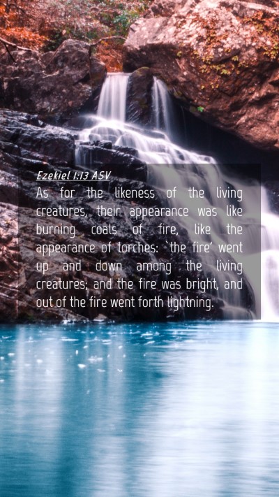 Picture 04 - Ezekiel 1:13 ASV Mobile Phone Wallpaper - As for the likeness of the living creatures, - Mobile Bible Verse Wallpaper