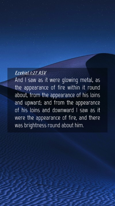 Picture 04 - Ezekiel 1:27 ASV Mobile Phone Wallpaper - And I saw as it were glowing metal, as the - Mobile Bible Verse Wallpaper