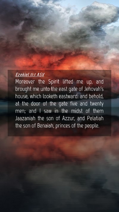 Picture 04 - Ezekiel 11:1 ASV Mobile Phone Wallpaper - Moreover the Spirit lifted me up, and brought me - Mobile Bible Verse Wallpaper