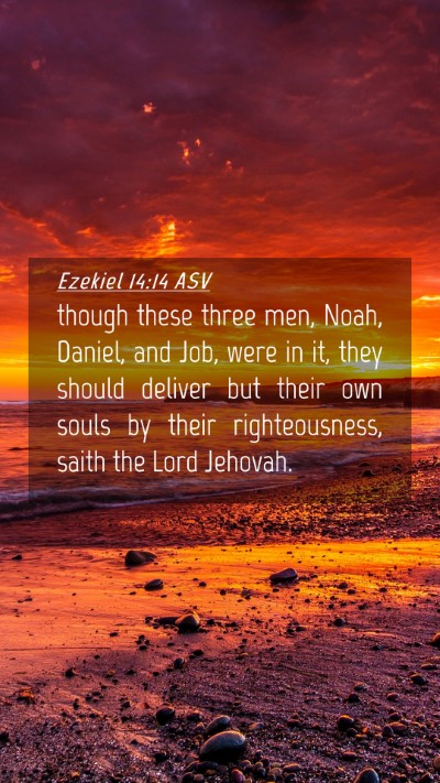 Picture 04 - Ezekiel 14:14 ASV Mobile Phone Wallpaper - though these three men, Noah, Daniel, and Job, - Mobile Bible Verse Wallpaper