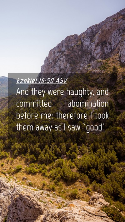Picture 04 - Ezekiel 16:50 ASV Mobile Phone Wallpaper - And they were haughty, and committed abomination - Mobile Bible Verse Wallpaper