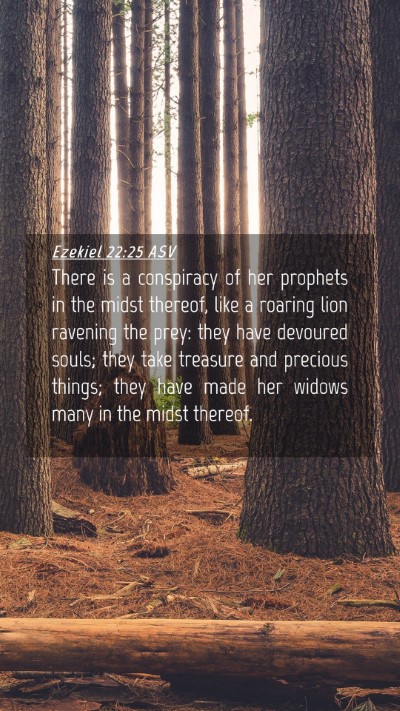 Picture 04 - Ezekiel 22:25 ASV Mobile Phone Wallpaper - There is a conspiracy of her prophets in the - Mobile Bible Verse Wallpaper