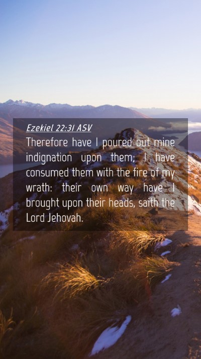 Picture 04 - Ezekiel 22:31 ASV Mobile Phone Wallpaper - Therefore have I poured out mine indignation upon - Mobile Bible Verse Wallpaper