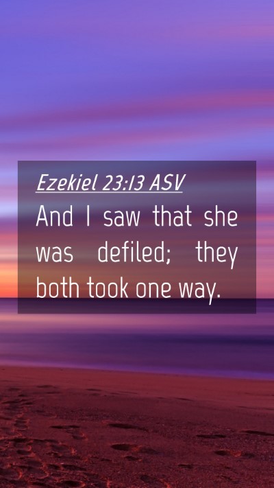 Picture 04 - Ezekiel 23:13 ASV Mobile Phone Wallpaper - And I saw that she was defiled; they both took - Mobile Bible Verse Wallpaper