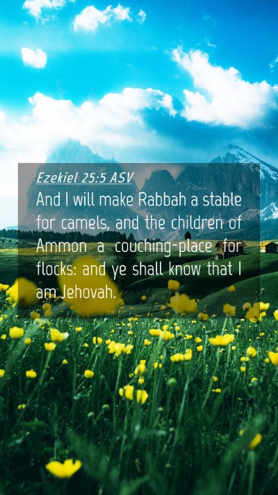 Picture 04 - Ezekiel 25:5 ASV Mobile Phone Wallpaper - And I will make Rabbah a stable for camels, and - Mobile Bible Verse Wallpaper