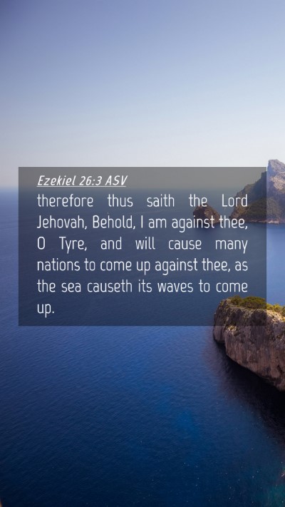 Picture 04 - Ezekiel 26:3 ASV Mobile Phone Wallpaper - therefore thus saith the Lord Jehovah, Behold, I - Mobile Bible Verse Wallpaper