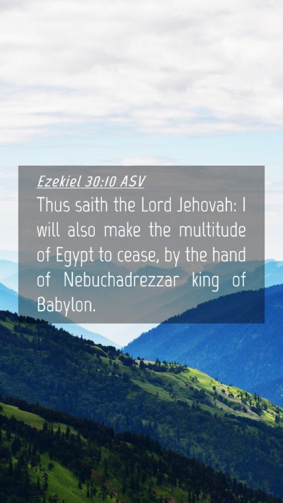 Picture 04 - Ezekiel 30:10 ASV Mobile Phone Wallpaper - Thus saith the Lord Jehovah: I will also make the - Mobile Bible Verse Wallpaper