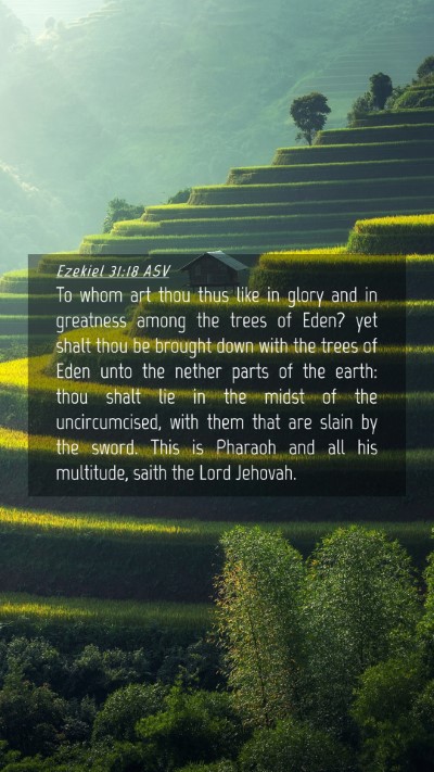 Picture 04 - Ezekiel 31:18 ASV Mobile Phone Wallpaper - To whom art thou thus like in glory and in - Mobile Bible Verse Wallpaper